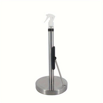 Soporte 2 en 1 para toallas de papel con botella rociadora, base para spray y rollo de papel, soporte para toallas de papel con limpiador, soporte para papel de cocina con botella rociadora