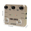 Pedal de Efectos para Guitarra Eléctrica Twin Looper con 11 Estilos y Grabación de hasta 10 Minutos