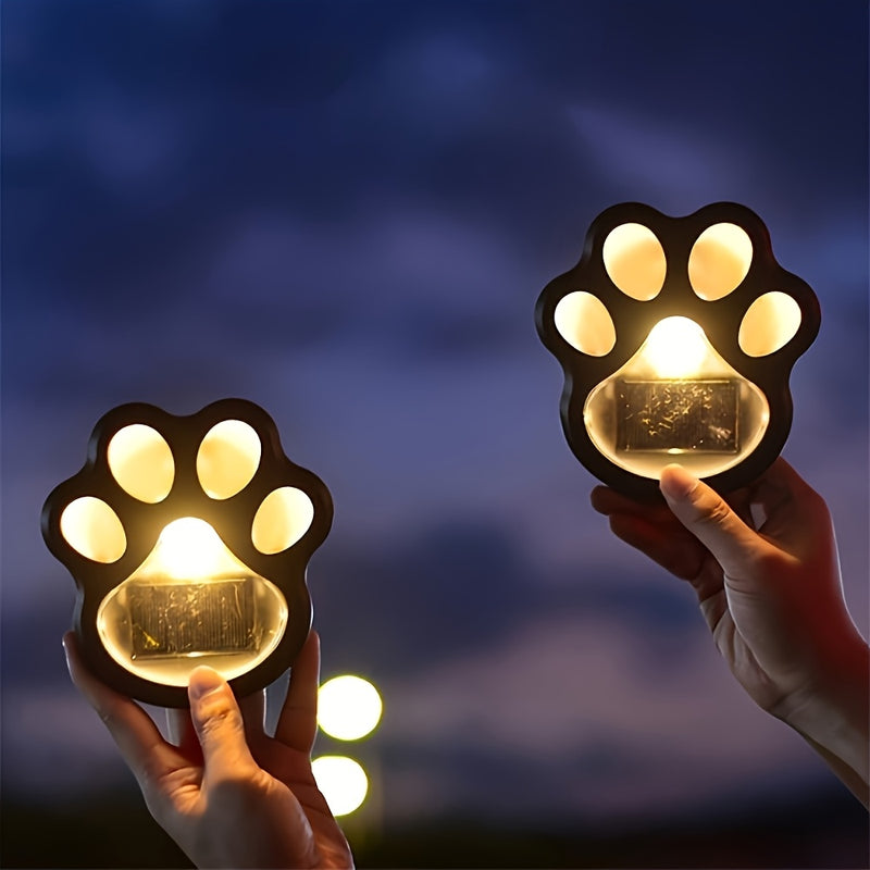 4 Piezas de Luces Solares para Exteriores, 2025 Nuevas Luces de Patas de Animales con Energía Solar, Decoración Creativa para Jardín, Luces de Pata de Gato/Cachorro, Ideales para Senderos, Césped y Adornos al Aire Libre