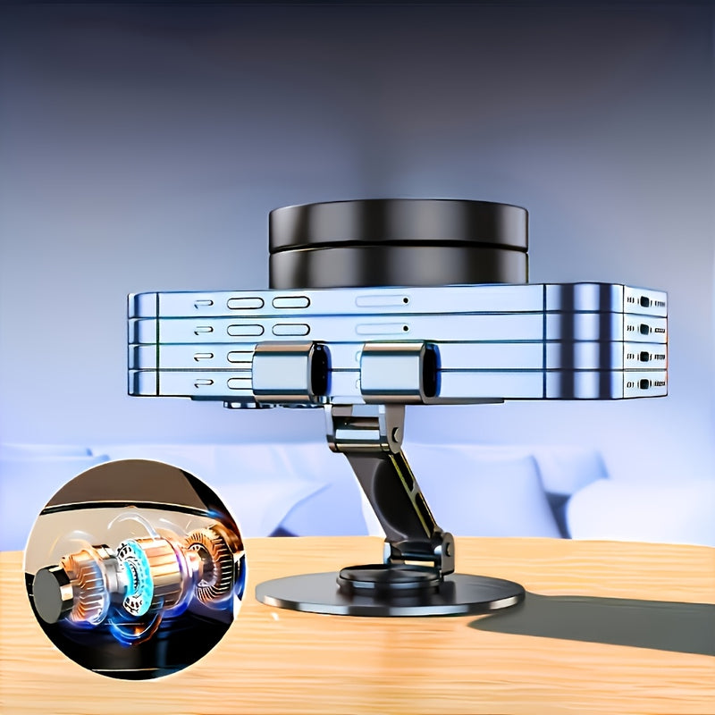 Soporte Giratorio de 360 Grados para Teléfono y Tableta de Metal, Compatibilidad, Base Antideslizante, Metal, Compatibilidad Universal