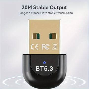 Adaptador de red USB BT5.3, receptor de ultralarga distancia con dongle USB, distancia máxima de 20m/65.61 pies (distancia abierta), adecuado para computadoras/auriculares/tarjetas de teclado/ratón/altafalantes y otros dispositivos, solo compatible con W
