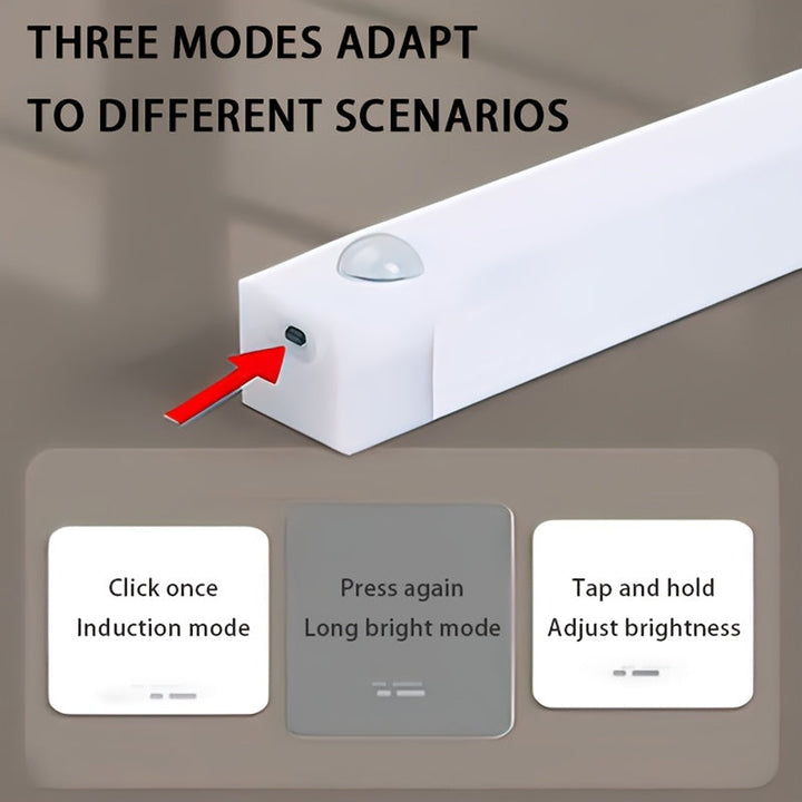 4 unidades de luces de armario con sensor de movimiento LED recargables por USB, fáciles de instalar, adecuadas para armarios de cocina, escaleras, pasillos - Perfectas para Halloween, Navidad, Acción de Gracias, Día de San Valentín, Regalos de Año Nuevo