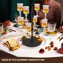 Soporte de árbol de vaso de hierro, soporte de copa de vino de cóctel para bodas, fiestas, brunch, exhibición de copa de champán con 8 ranuras colgantes