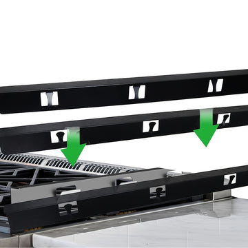 2 piezas de protección lateral de estufa de aleación de aluminio, cubierta protectora de cocina, anti-derrame, fácil de limpiar, con ajuste para estufas de 23,4 pulgadas para cocina