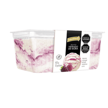 HELADO COLOMBINA 450G CUBETA VETEADO MOR