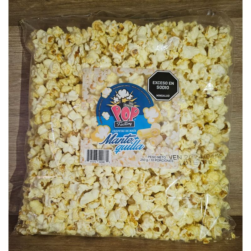CRISPETA POPFACTORY 250G MANTEQUILLA