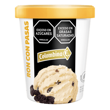 HELADO COLOMBINA 300G RON PASAS