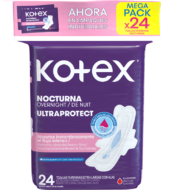 TOALLA HIG KOTEX 24U NOCTURNA MEGAPACK