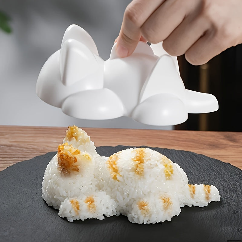 Molde plástico para arroz en forma de gato, capacidad de 200g, ideal para sushi, rollos de nori, cocina en casa, picnic y lonchera