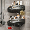 2 piezas de estantes de ducha de esquina, soporte de almacenamiento de baño, estante de ducha interior, soporte de champú de pared de ducha, caja organizadora de baño con ganchos, cesta de ducha, accesorios de baño, ganchos de utilidad
