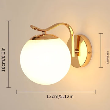 Luz de pared LED moderna con acabado metálico elegante - Montaje semienterrado, cableado, no necesita batería, ideal para dormitorio, sala de estar, pasillo y escalera, iluminación de dormitorio | Lámpara metálica elegante | Lámpara LED cableada, luces L