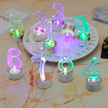 Set Números Led Multicolor Fiestas Torta Cumpleaños RF 262-4