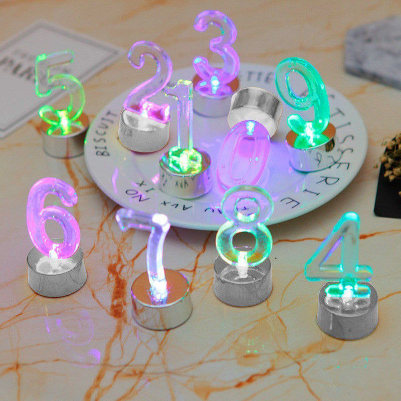 Set Números Led Multicolor Fiestas Torta Cumpleaños RF 262-4