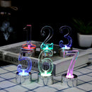 Set Números Led Multicolor Fiestas Torta Cumpleaños RF 262-4