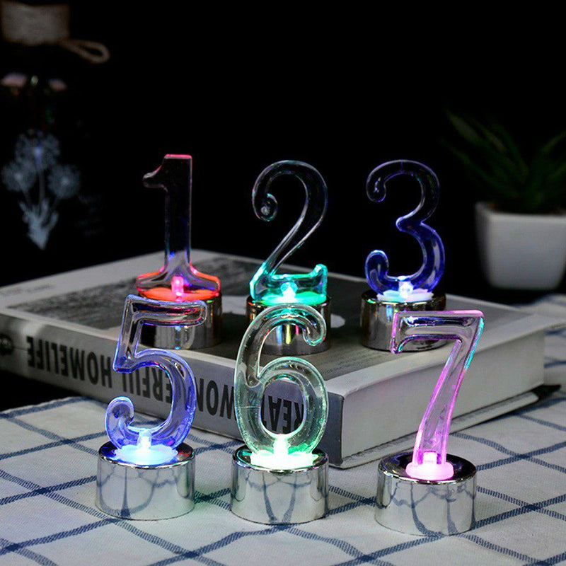 Set Números Led Multicolor Fiestas Torta Cumpleaños RF 262-4