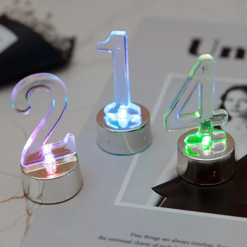 Set Números Led Multicolor Fiestas Torta Cumpleaños RF 262-4