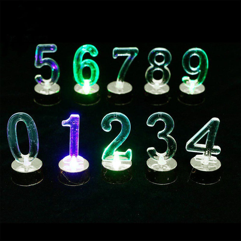 Set Números Led Multicolor Fiestas Torta Cumpleaños RF 262-4