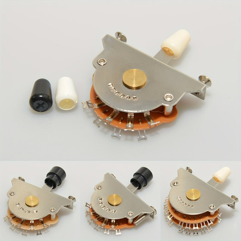 Interruptor de Guitarra Eléctrica Premium de 1 Pieza - Palanca Metálica de 5 Vías, Acabado en Bronce Antiguo, con Tornillos, Compatible con Interruptores de 12 y 24 Pines - Accesorio Esencial para Guitarristas