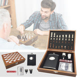 Whiskera Licorera 8oz + Juego Ajedrez Madera + Cartas + Copa RF 092