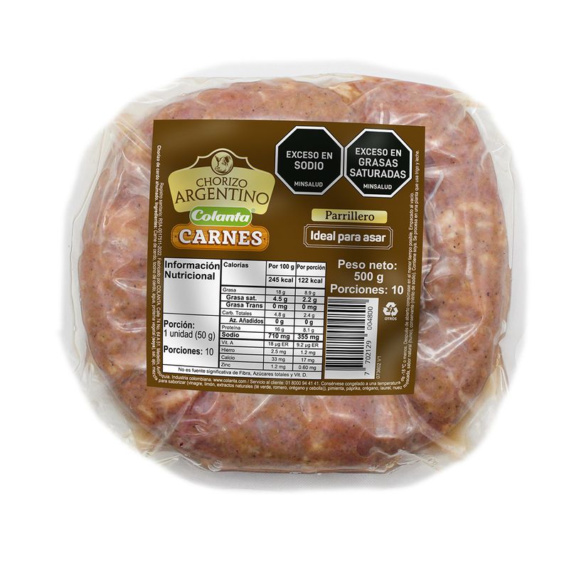 CHORIZO COLANTA 500G ARGENTINO