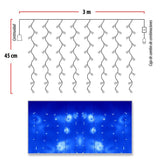 Cortina Led 3 Mts x 45 Cm 100 Led Azul Luces Navidad 1322