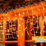Cortina Led 3 Mts x 45 Cm 100 Led Cálida Luces Navidad 1320