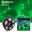 Luz Led Lineal 50 Metros 500 Led Verde Luces Navidad 1514