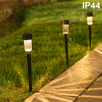 6/12 piezas de luces solares LED para jardín, luces de exterior para villa o patio, material de PP (polipropileno), batería de níquel, voltaje de operación ≤36V, con panel solar, para jardín o patio