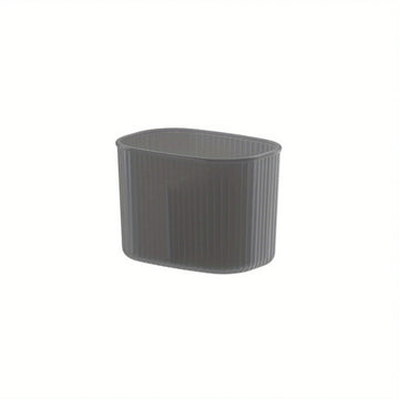 Caja organizadora de maquillaje plástica ligera, 1 pieza - Diseño elegante en blanco y gris, con múltiples compartimentos, para baño y tocador, sin necesidad de energía eléctrica, almacenamiento estético, fácil instalación