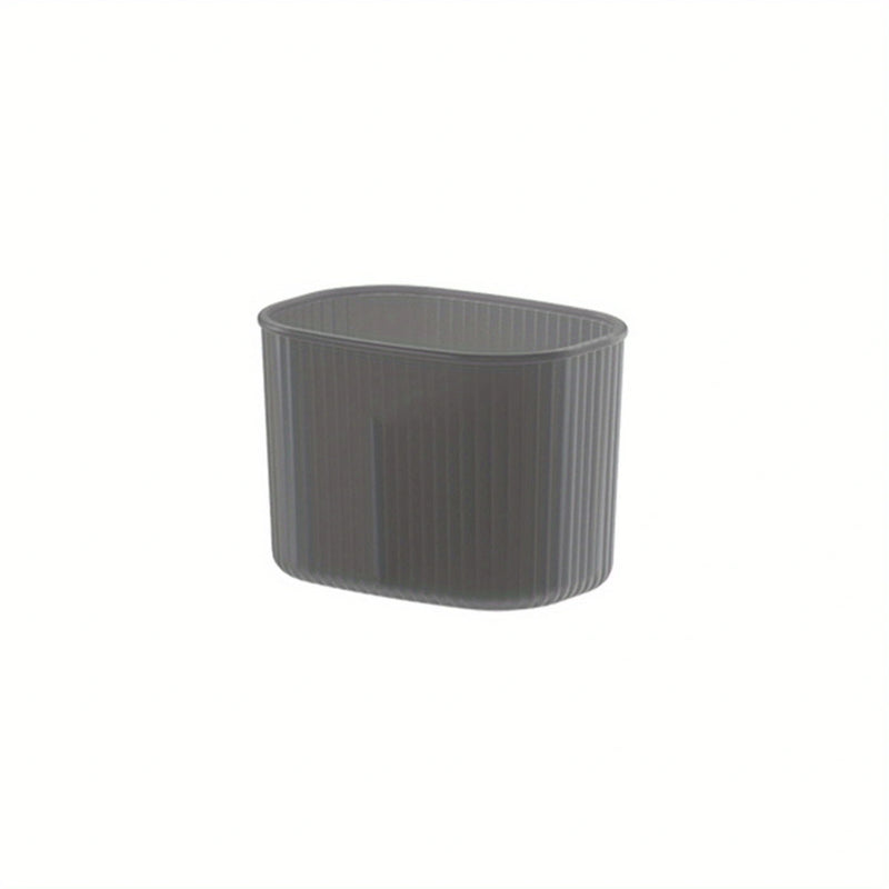 Caja organizadora de maquillaje plástica ligera, 1 pieza - Diseño elegante en blanco y gris, con múltiples compartimentos, para baño y tocador, sin necesidad de energía eléctrica, almacenamiento estético, fácil instalación