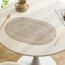 4/6pcs Placemats de hilo oval, manteles de mesa lavables, poliéster 100.00, decoración de comedor tejida a mano, almohadillas de mesa de 100% poliéster