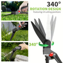 Cortacésped manual de mano de 7 pulgadas con hoja de rotación de 340°, tijeras de jardín manuales, diseño antideslizante para recortar césped con precisión, podar plantas y recoger frutas.