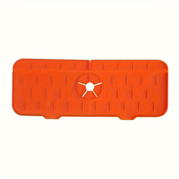 Alfombrilla de captura de agua de grifo de silicona - Guarda escurridor de fregadero sin electricidad absorbente con drenaje, protector de mostrador de cocina impermeable y fácil de limpiar