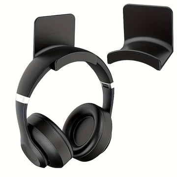 Soporte para auriculares de 1 pieza montado en la pared sin perforaciones, soporte para debajo de la mesa, soporte para la cabeza, gancho para colgar, estante para auriculares de esports