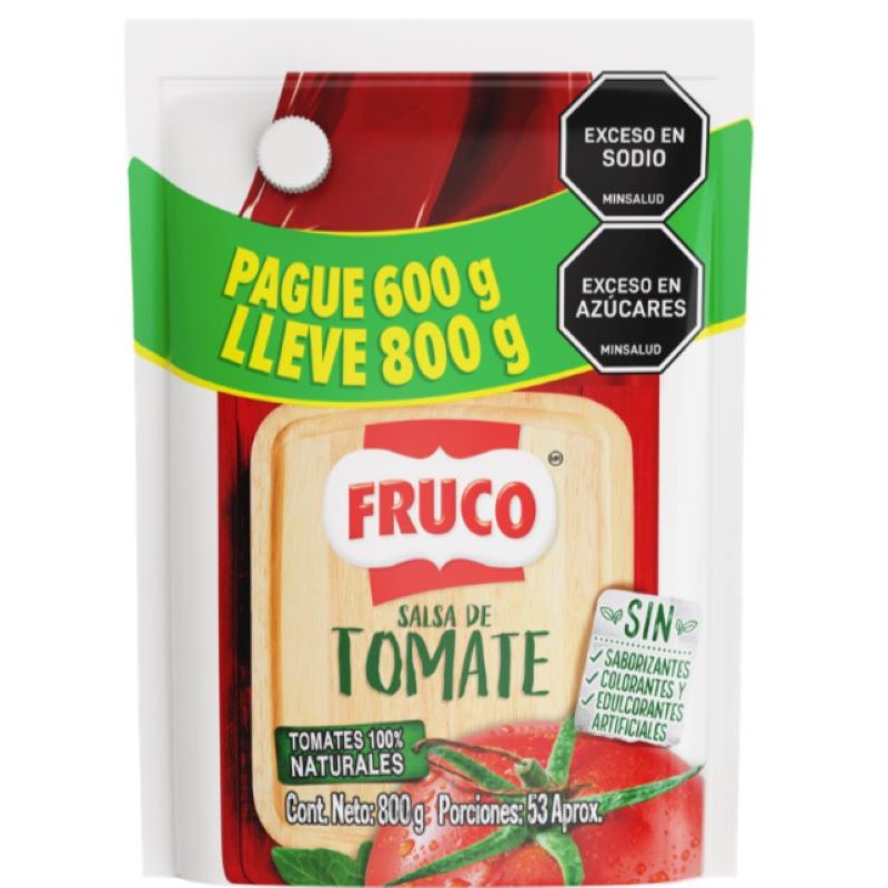 SALSA TOMATE FRUCO PAGUE 600G LLEVE 800G