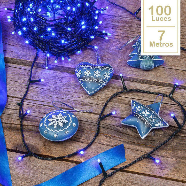 Extensión Luz LED Lineal 100 Luces 7 Metros Cable Verde 1410