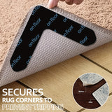 4/8/12/20pcs Cinta para Alfombras en Suelos de Madera Dura Sin Daños, Agarraderas Lavables y Reutilizables para Alfombras, Cinta para Áreas de Alfombra Antideslizante que Mantiene Tu Alfombra en Su Lugar y Aplana las Esquinas