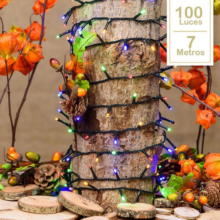 Extensión Luz LED Lineal 100 Luces 7 Metros Cable Verde 1410