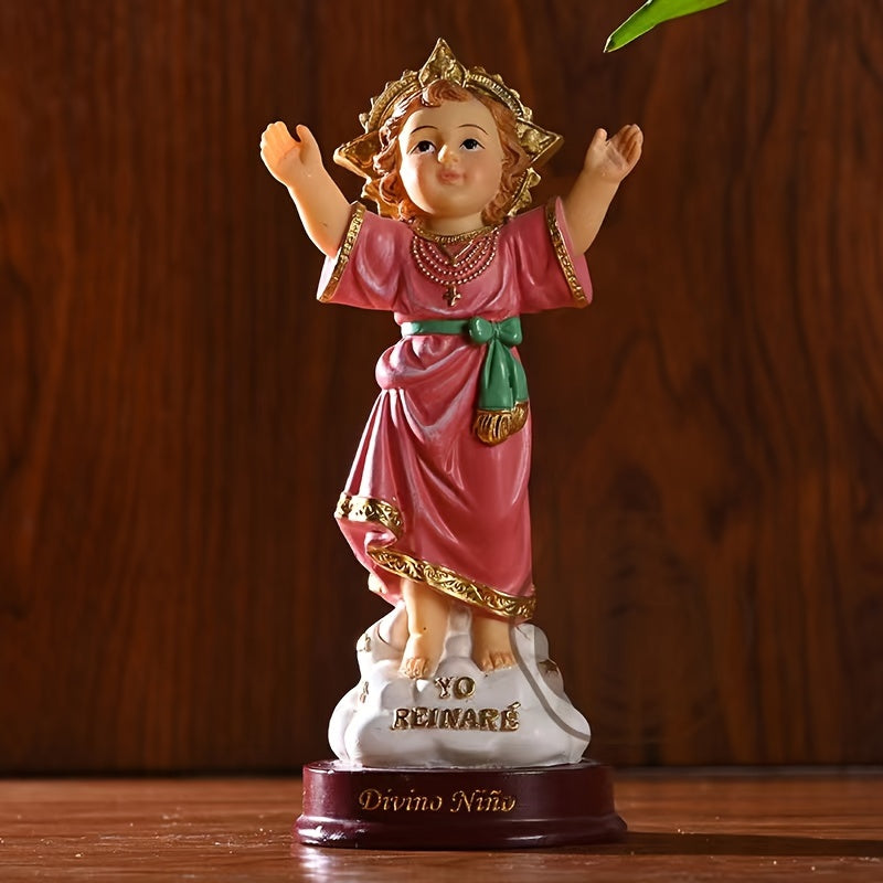 Estatua Elegante de Jesús Santo - Resina Duradera con Colores Vibrantes, Diseño de Brazos Abiertos, Perfecta para Decoración de Hogar u Oficina, Regalo Ideal para Aficionados Religiosos, Color Completo, Decoración Interior