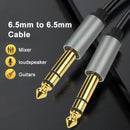 Acabado Metálico] Cable AUX i-Zclive de Alta Fidelidad de 6.5mm Macho a Macho - Aleación de Aluminio Duradera, Conectores Chapados en Oro para una Calidad de Sonido Mejorada - Ideal para Guitarras, Altavoces, Consolas de Mezcla y Más