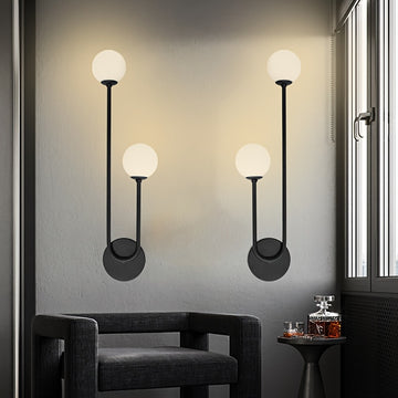 2 luces de pared de doble cabeza en forma de U con sombreros de plástico, cuerpo de hierro - Opciones negras y doradas, montaje semienterrado para dormitorio, sala de estar, cocina, estudio - Base de bombilla G9, cableado no incluido, iluminación de dorm