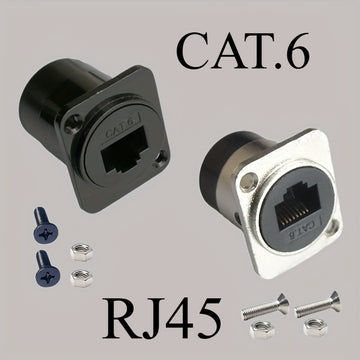 5 Piezas Adaptador RJ45 CAT6 Ethernet - Tipo D Macho a Macho con Tornillos y Tuercas, Par trenzado blindado para Red Doméstica/Oficina, Compatible con Gigabit Ethernet