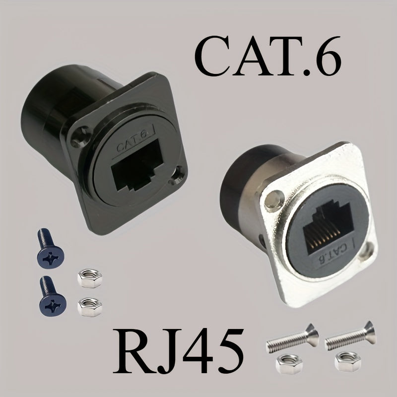 5 Piezas Adaptador RJ45 CAT6 Ethernet - Tipo D Macho a Macho con Tornillos y Tuercas, Par trenzado blindado para Red Doméstica/Oficina, Compatible con Gigabit Ethernet