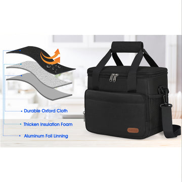 Nevera Térmica Dakuly para Hombres y Mujeres, Reutilizable, 12 Latas (10L), Antifugas con Correa Ajustable, Ideal para Trabajo, Oficina o Picnic, , Regreso a Clases