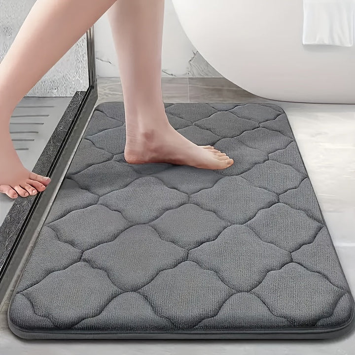 Alfombra de Baño Acolchada de Lujo - Ultra Absorbente, Antideslizante de Poliéster con Patrón de Diamantes para Decoración del Hogar, Suave y Acogedora