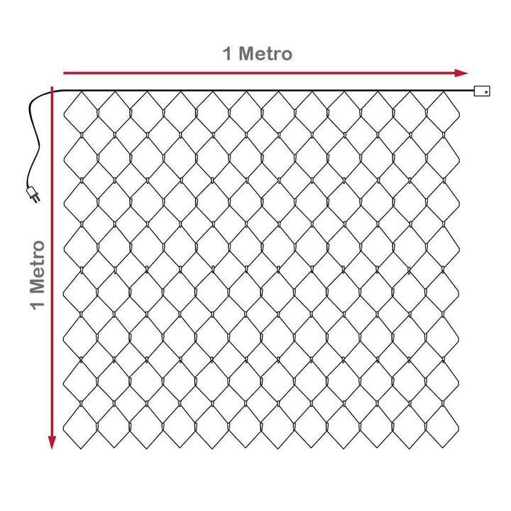 Luces Malla LED 100 Luces 1x1 Metros Luz Navidad RF 100TC