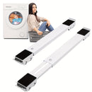 2 Soportes de lavadora de acero inoxidable ajustable blanco, longitud 17,72-27,56 pulgadas, soporte móvil para electrodomésticos, adecuado para refrigeradores, lavadoras, secadoras, muebles, etc., base fácil de mover, no requiere batería!