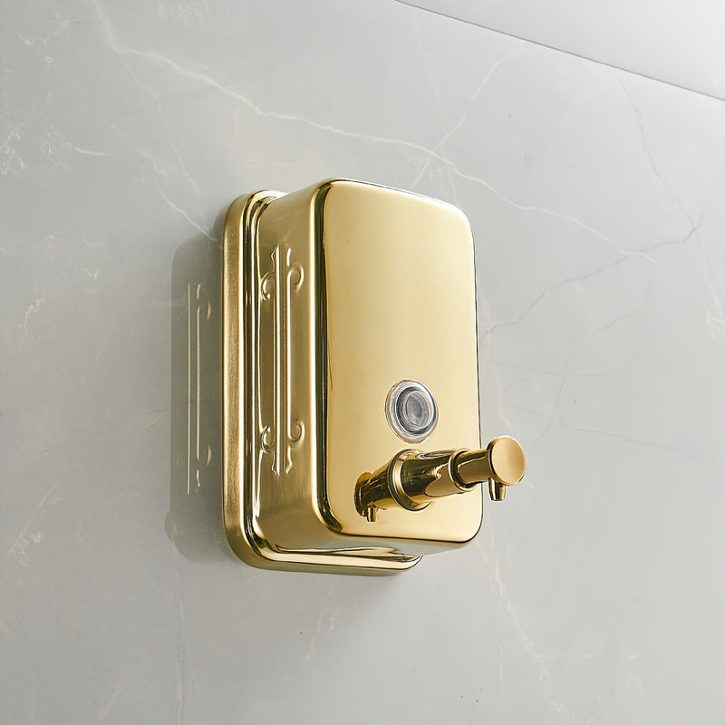 Dispensador de jabón de acero inoxidable con diseño elegante para baño, cocina y ducha, ideal para champú, jabón de manos y más, sin necesidad de electricidad