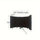 Pantalla de Absorción de Sonido de Espuma de Alta Densidad para Grabación Vocal, Micrófono de Reducción de Ruido con Paneles Acústicos Negros, Compatible con Todos los Micrófonos de Condensador, Equipo de Estudio para Voces Más Claras, Micrófono para Can