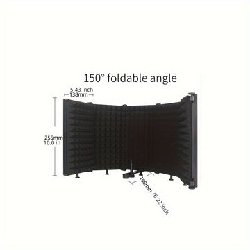 Pantalla de Absorción de Sonido de Espuma de Alta Densidad para Grabación Vocal, Micrófono de Reducción de Ruido con Paneles Acústicos Negros, Compatible con Todos los Micrófonos de Condensador, Equipo de Estudio para Voces Más Claras, Micrófono para Can